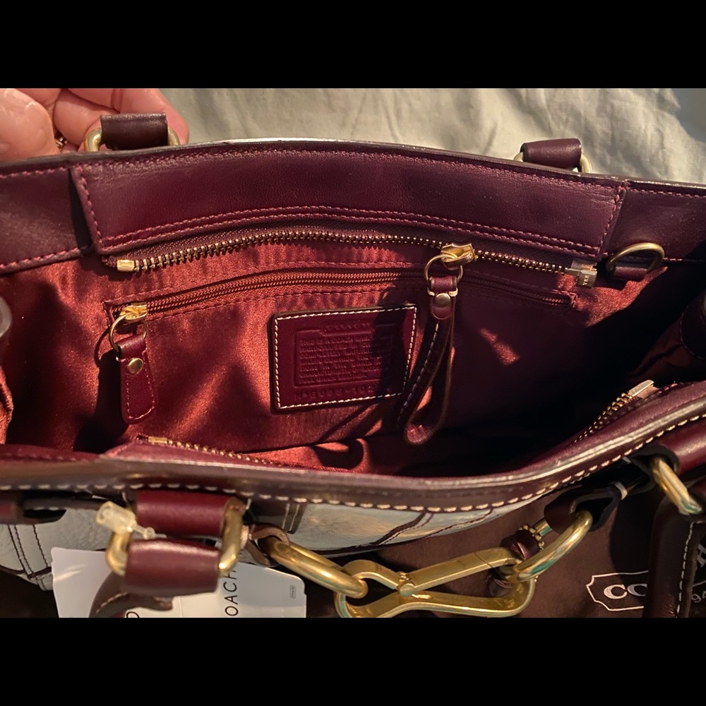 NWT Coach Hampton Pebble Leather Satchel - Picture 4 of 6